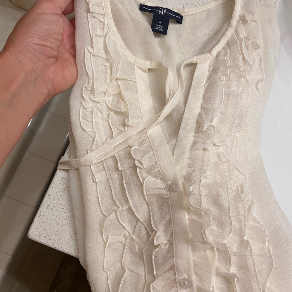 GAP Sheer Off-White Blouse